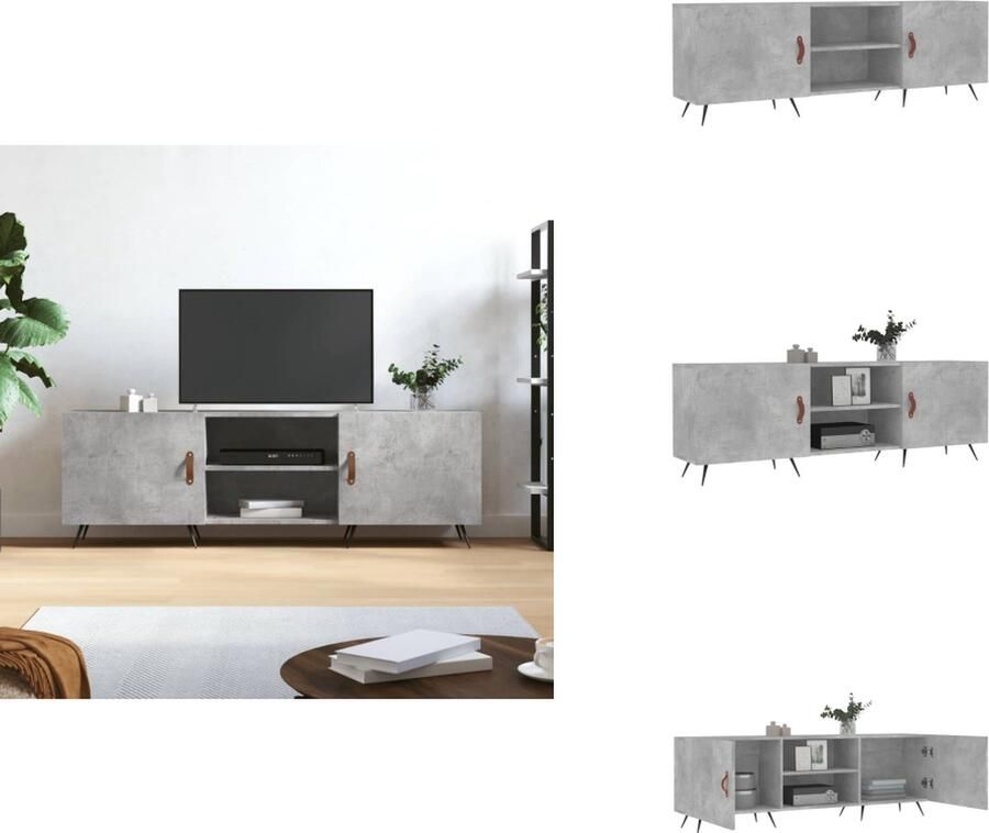 VidaXL Tv-meubel Tv-meubelen Tv Kast Opbergkast Tv-meubel 150x30x50 cm bewerkt hout betongrijs