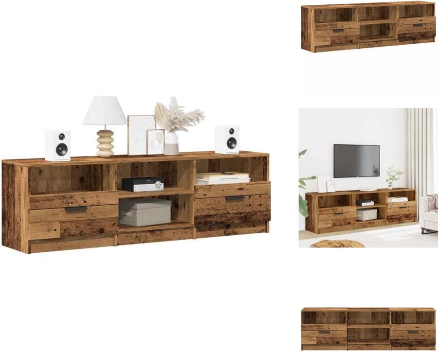 VidaXL Tv-meubel Tv-meubelen Tv Kast Opbergkast Tv-meubel 150x33 5x45 cm bewerkt hout oud houtkleurig