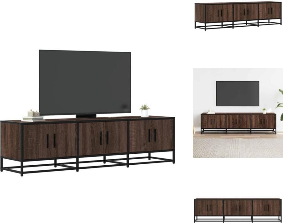 VidaXL Tv-meubel Tv-meubelen Tv Kast Opbergkast Tv-meubel 150x35x41 cm bewerkt hout metaal bruin eikenkleur