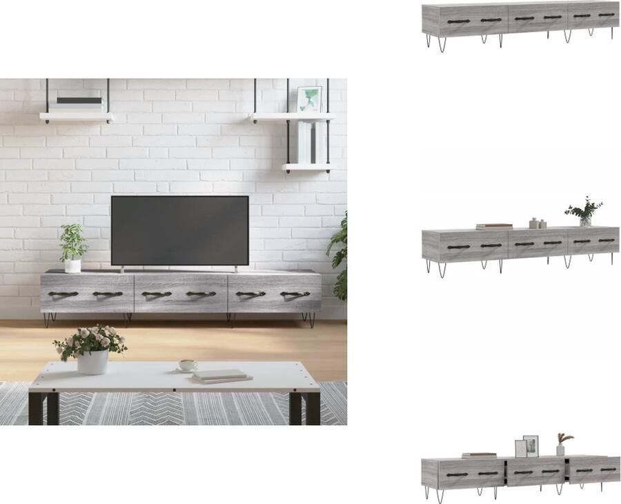 VidaXL Tv-meubel Tv-meubelen Tv Kast Opbergkast Tv-meubel 150x36x30 cm bewerkt hout grijs sonoma eikenkleurig