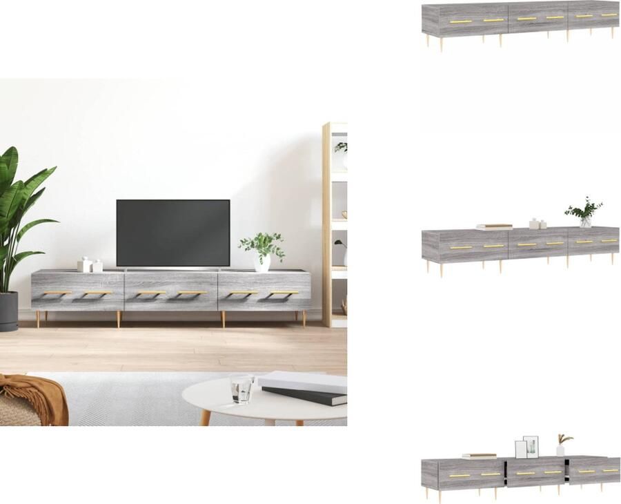 VidaXL Tv-meubel Tv-meubelen Tv Kast Opbergkast Tv-meubel 150x36x30 cm bewerkt hout grijs sonoma eikenkleurig - Foto 2
