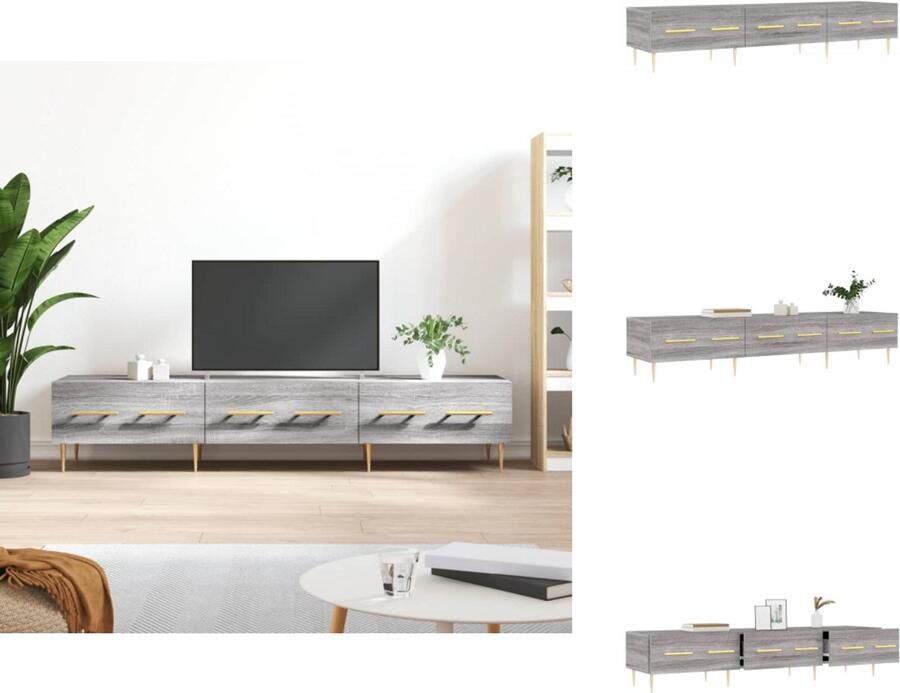 VidaXL Tv-meubel Tv-meubelen Tv Kast Opbergkast Tv-meubel 150x36x30 cm bewerkt hout grijs sonoma eikenkleurig - Foto 3