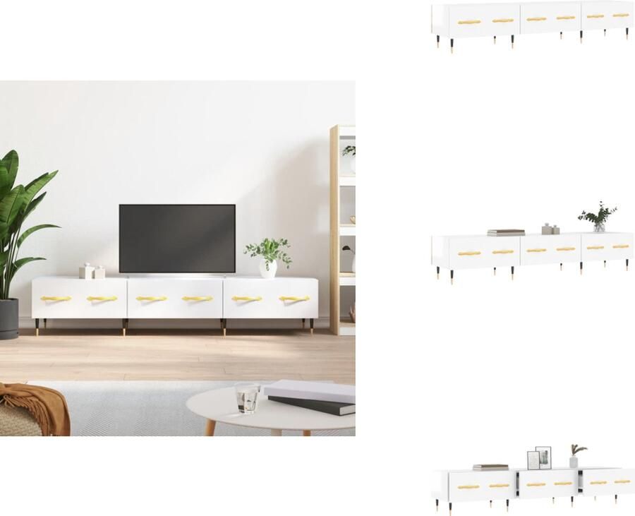 VidaXL Tv-meubel Tv-meubelen Tv Kast Opbergkast Tv-meubel 150x36x30 cm bewerkt hout hoogglans wit