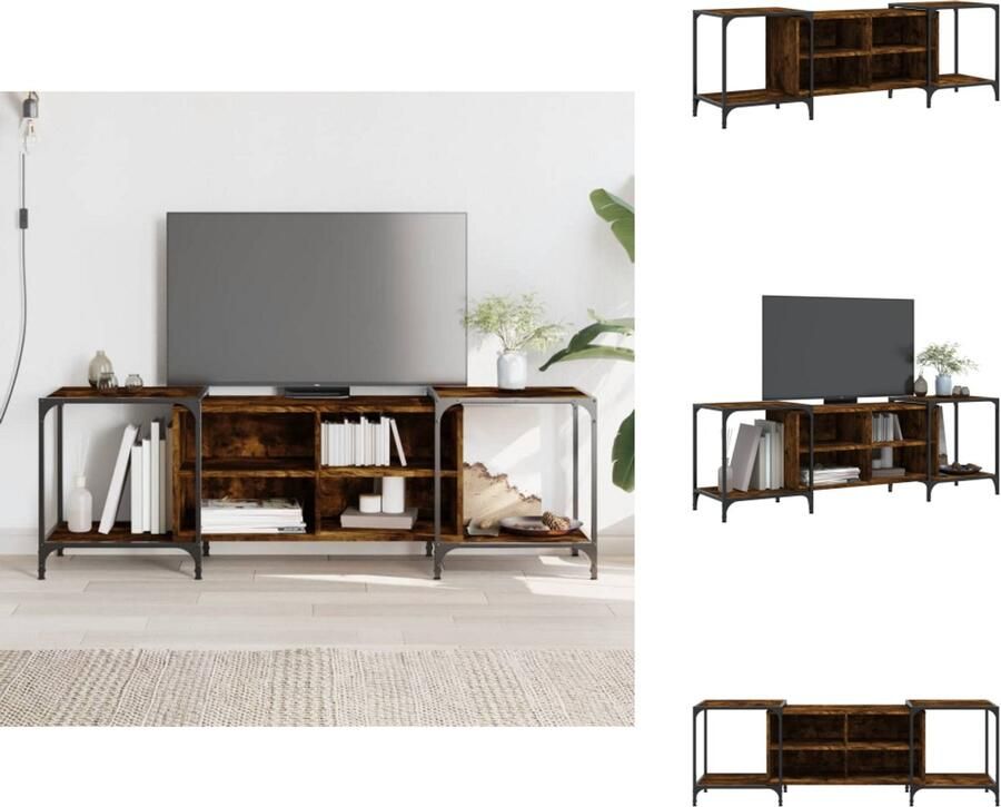 VidaXL Tv-meubel Tv-meubelen Tv Kast Opbergkast Tv-meubel 153x37x50 cm bewerkt hout gerookt eikenkleurig