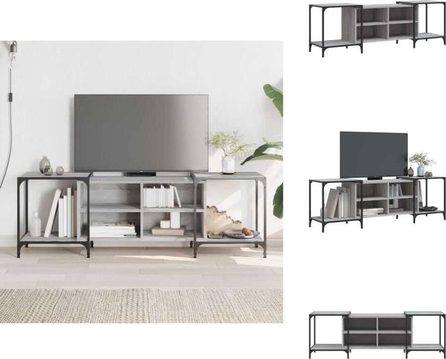 VidaXL Tv-meubel Tv-meubelen Tv Kast Opbergkast Tv-meubel 153x37x50 cm bewerkt hout grijs sonoma eikenkleurig