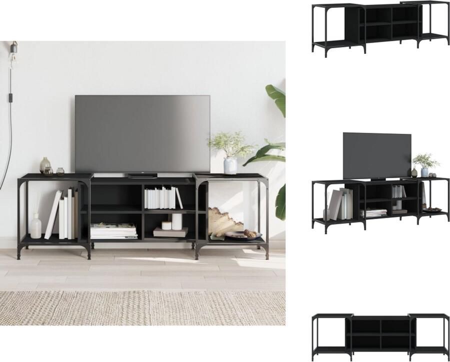 VidaXL Tv-meubel Tv-meubelen Tv Kast Opbergkast Tv-meubel 153x37x50 cm bewerkt hout zwart