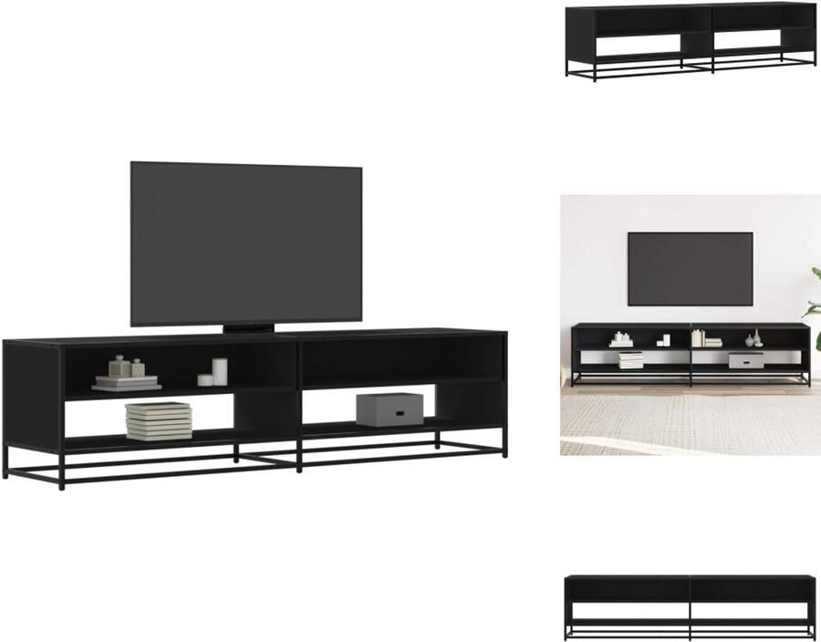 VidaXL Tv-meubel Tv-meubelen Tv Kast Opbergkast Tv-meubel 180 5x40x46 cm bewerkt hout zwart