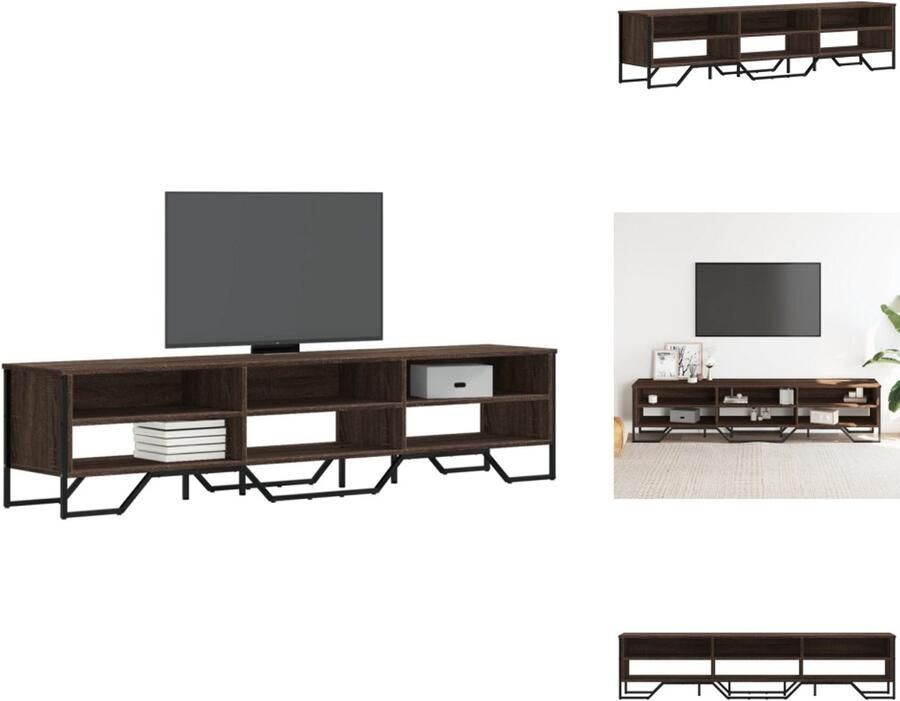 VidaXL Tv-meubel Tv-meubelen Tv Kast Opbergkast Tv-meubel 180x34x41 cm bewerkt hout bruin eikenkleurig