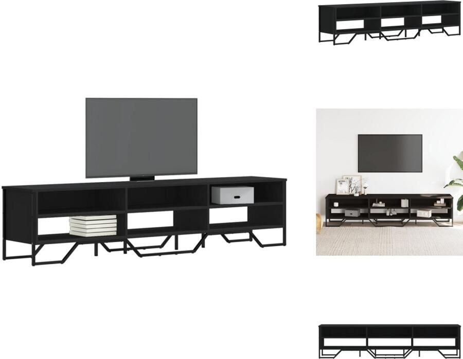 VidaXL Tv-meubel Tv-meubelen Tv Kast Opbergkast Tv-meubel 180x34x41 cm bewerkt hout zwart