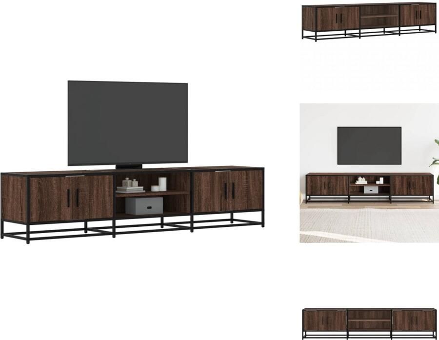 VidaXL Tv-meubel Tv-meubelen Tv Kast Opbergkast Tv-meubel 180x35x41 cm bewerkt hout bruin eikenkleurig