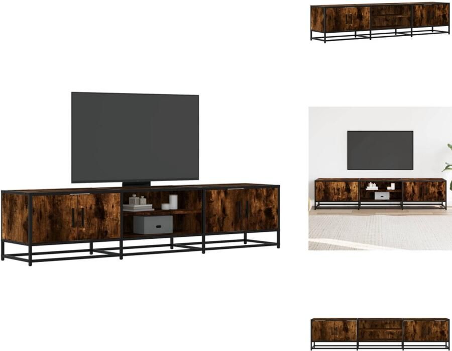 VidaXL Tv-meubel Tv-meubelen Tv Kast Opbergkast Tv-meubel 180x35x41 cm bewerkt hout gerookt eikenkleurig
