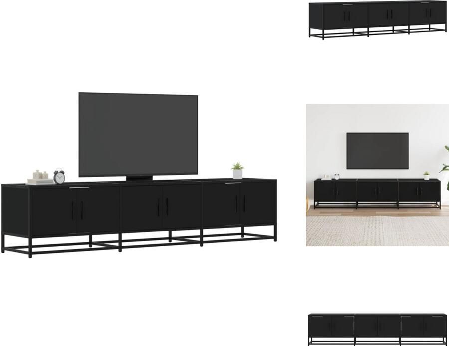 VidaXL Tv-meubel Tv-meubelen Tv Kast Opbergkast Tv-meubel 180x35x41 cm bewerkt hout zwart
