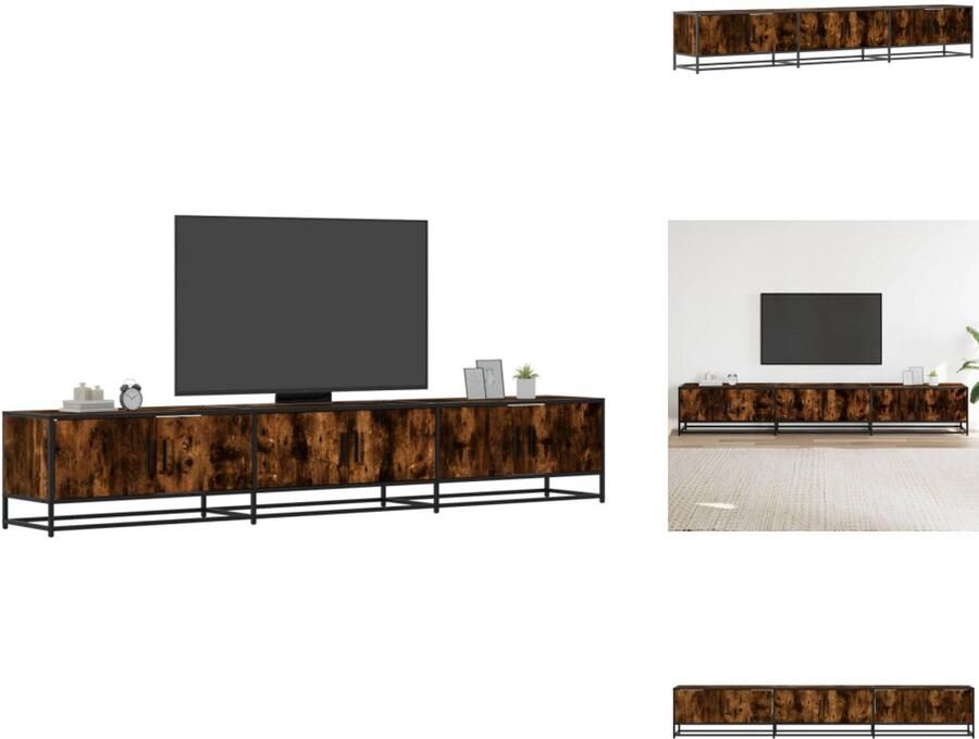 VidaXL Tv-meubel Tv-meubelen Tv Kast Opbergkast Tv-meubel 240x35x41 cm bewerkt hout gerookt eikenkleurig