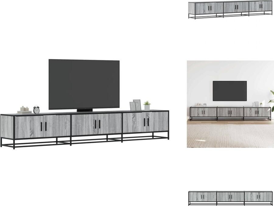 VidaXL Tv-meubel Tv-meubelen Tv Kast Opbergkast Tv-meubel 240x35x41 cm bewerkt hout grijs sonoma eikenkleurig
