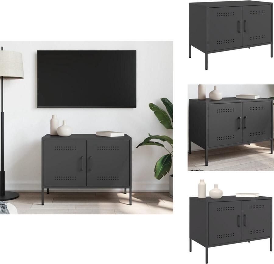 VidaXL Tv-meubel Tv-meubelen Tv Kast Opbergkast Tv-meubel 68x39x50 5 cm staal zwart