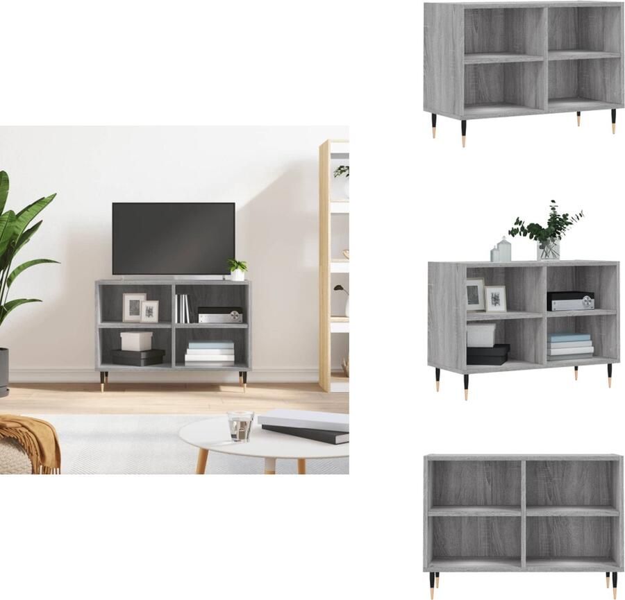 VidaXL Tv-meubel Tv-meubelen Tv Kast Opbergkast Tv-meubel 69 5x30x50 cm bewerkt hout grijs sonoma eikenkleurig