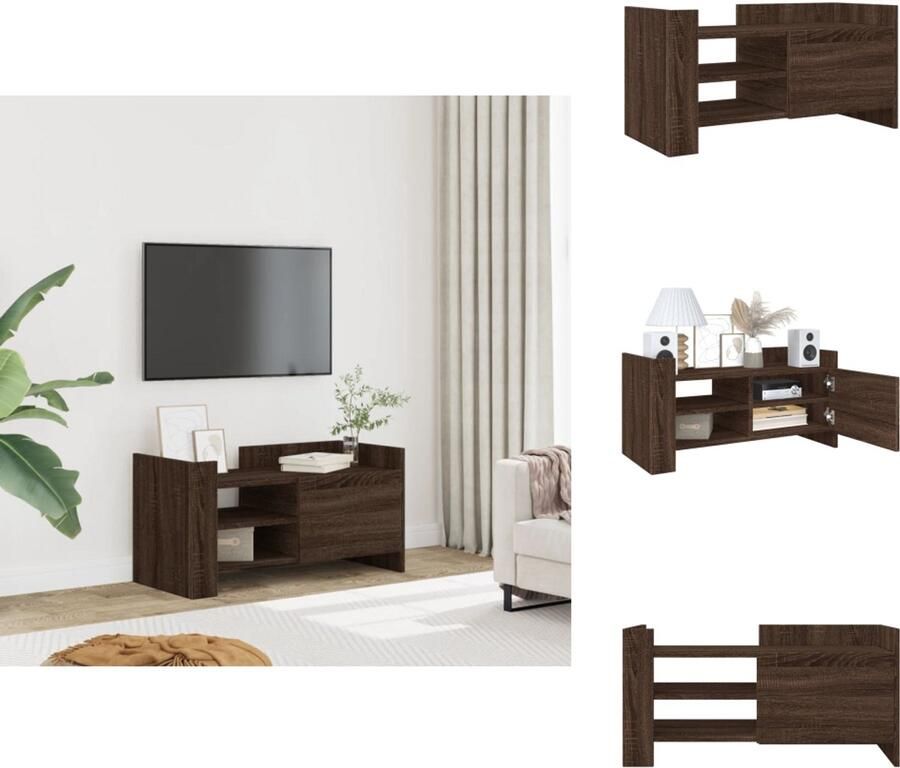VidaXL Tv-meubel Tv-meubelen Tv Kast Opbergkast Tv-meubel 80x35x40 cm bewerkt hout bruin eikenkleurig