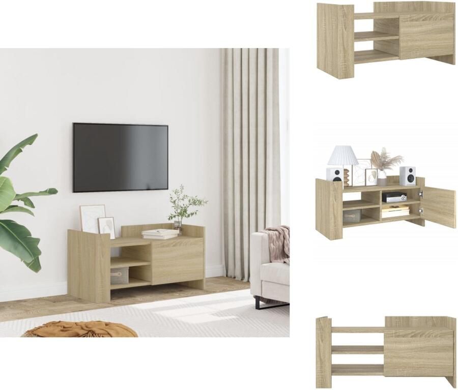 VidaXL Tv-meubel Tv-meubelen Tv Kast Opbergkast Tv-meubel 80x35x40 cm bewerkt hout sonoma eikenkleurig