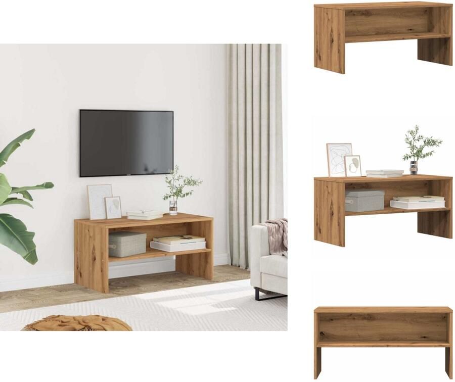 VidaXL Tv-meubel Tv-meubelen Tv Kast Opbergkast Tv-meubel 80x40x40 cm bewerkt hout artisanaal eikenkleur
