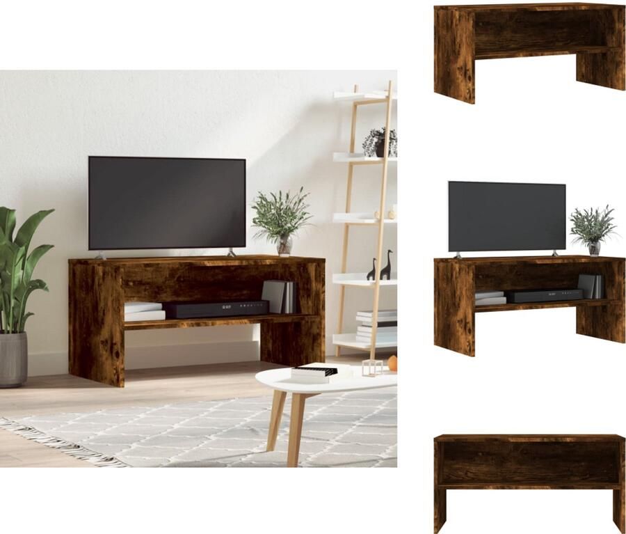 VidaXL Tv-meubel Tv-meubelen Tv Kast Opbergkast Tv-meubel 80x40x40 cm bewerkt hout gerookt eikenkleurig