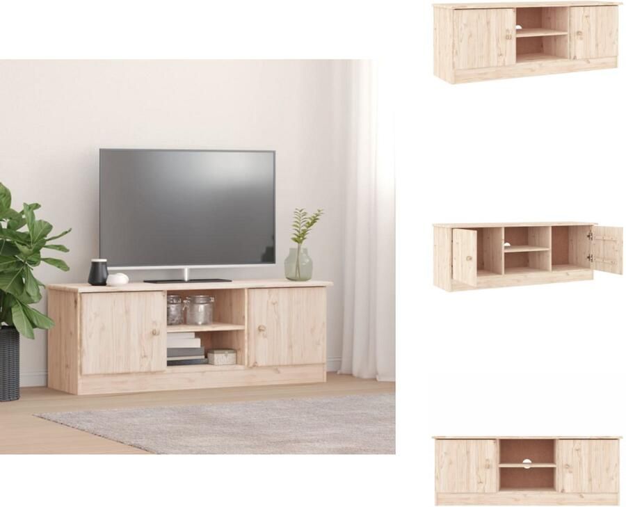 VidaXL Tv-meubel Tv-meubelen Tv Kast Opbergkast TV-meubel ALTA 112x35x41 cm massief grenenhout