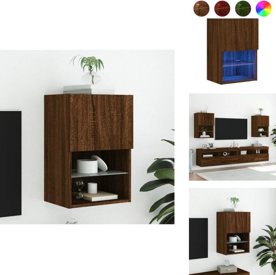 VidaXL Tv-meubel Tv-meubelen Tv Kast Opbergkast Tv-meubel met LED-verlichting 40 5x30x60 cm bruin eikenkleur