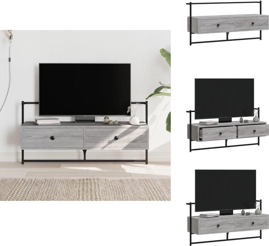 VidaXL Tv-meubel Tv-meubelen Tv Kast Opbergkast Tv-meubel wandgemonteerd 100 5x30x51 cm hout grijs sonoma eiken