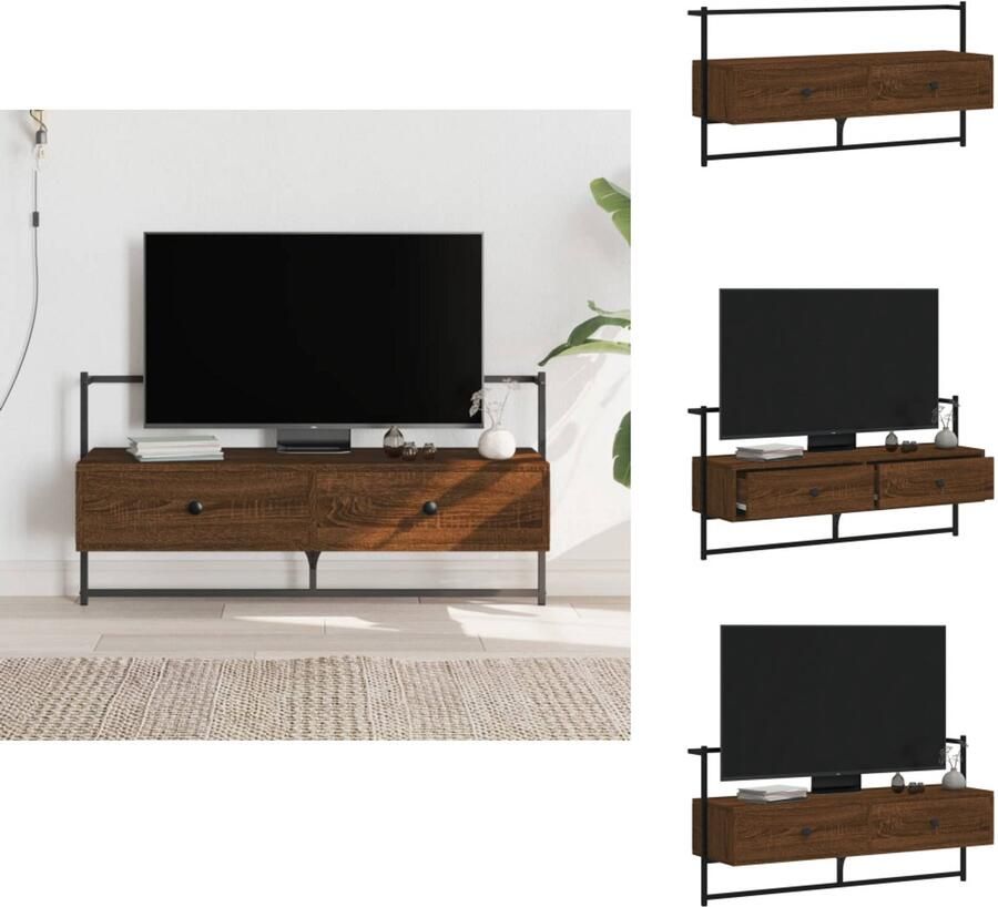 VidaXL Tv-meubel Tv-meubelen Tv Kast Opbergkast Tv-meubel wandgemonteerd 100 5x30x51 cm hout bruin eikenkleur