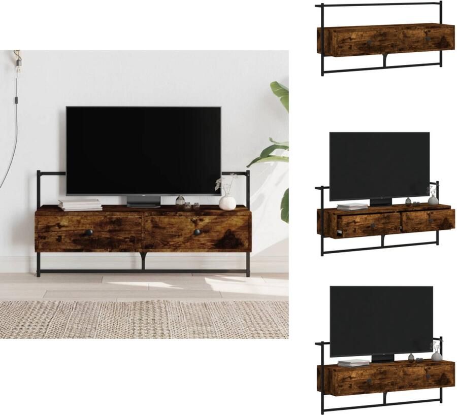 VidaXL Tv-meubel Tv-meubelen Tv Kast Opbergkast Tv-meubel wandgemonteerd 100 5x30x51 cm hout gerookt eikenkleur