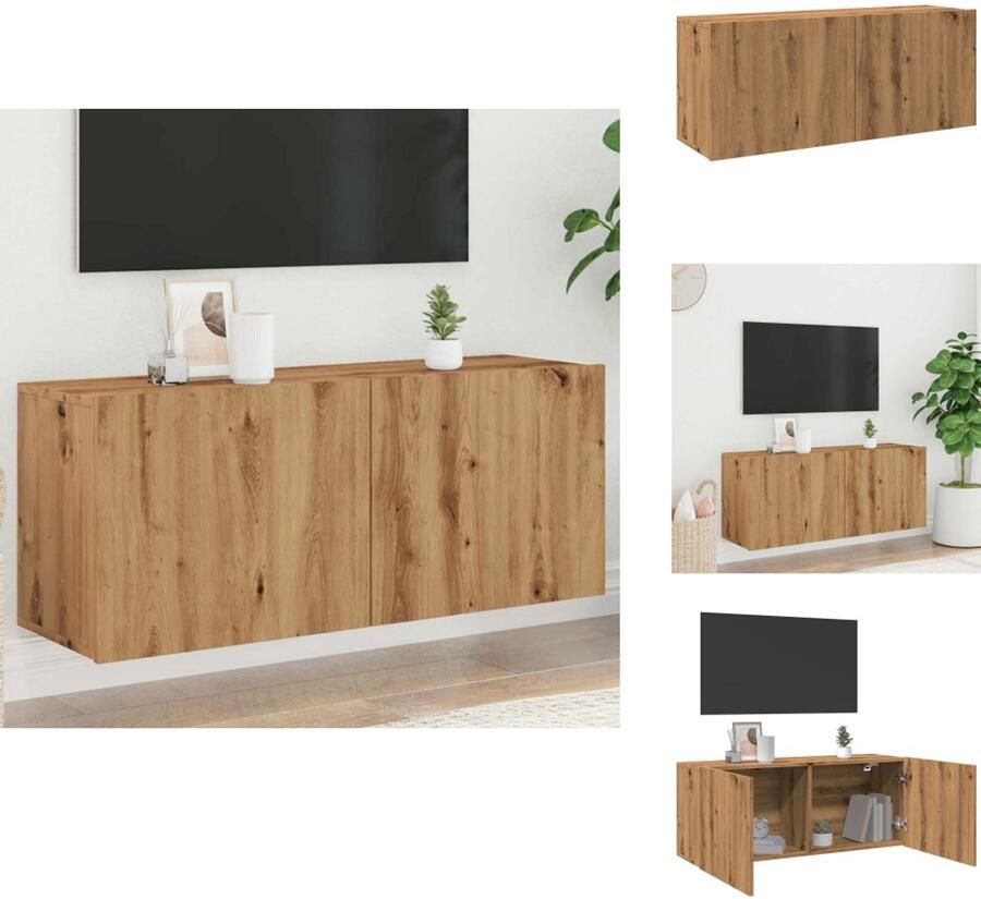 VidaXL Tv-meubel Tv-meubelen Tv Kast Opbergkast Tv-meubel wandgemonteerd 100x30x41 cm artisanaal eikenkleurig