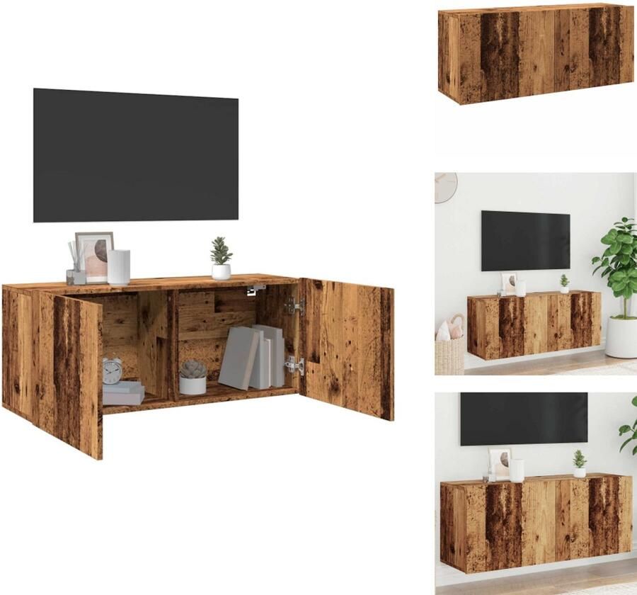 VidaXL Tv-meubel Tv-meubelen Tv Kast Opbergkast Tv-meubel wandgemonteerd 100x30x41 cm oud houtkleurig