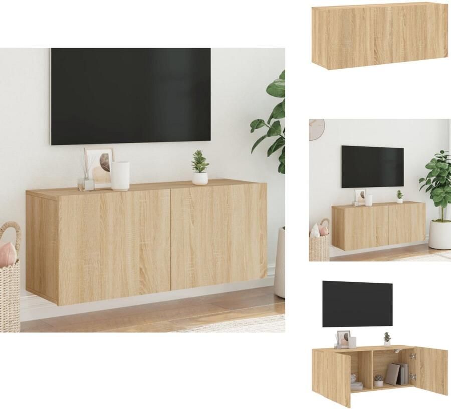VidaXL Tv-meubel Tv-meubelen Tv Kast Opbergkast Tv-meubel wandgemonteerd 100x30x41 cm sonoma eikenkleurig
