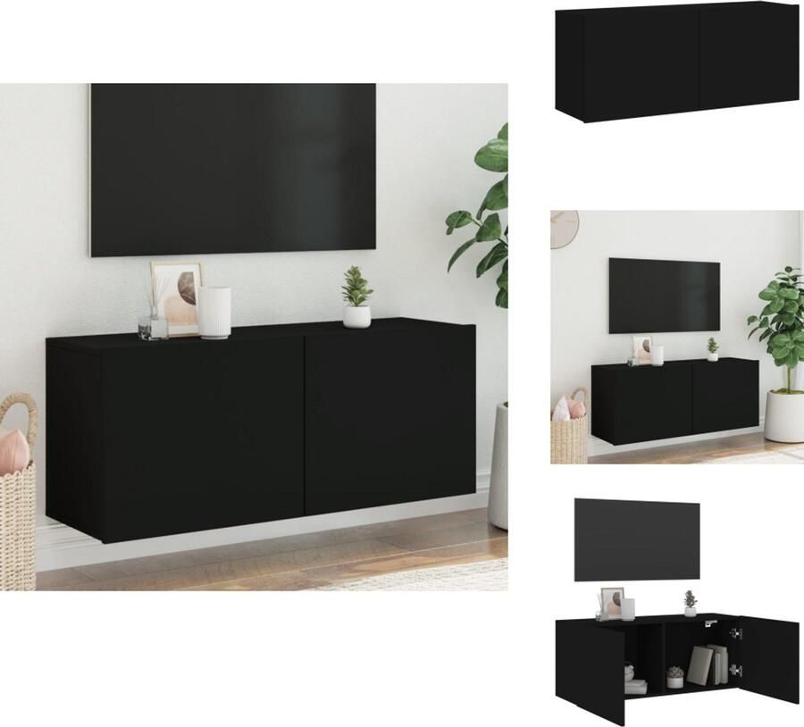 VidaXL Tv-meubel Tv-meubelen Tv Kast Opbergkast Tv-meubel wandgemonteerd 100x30x41 cm zwart