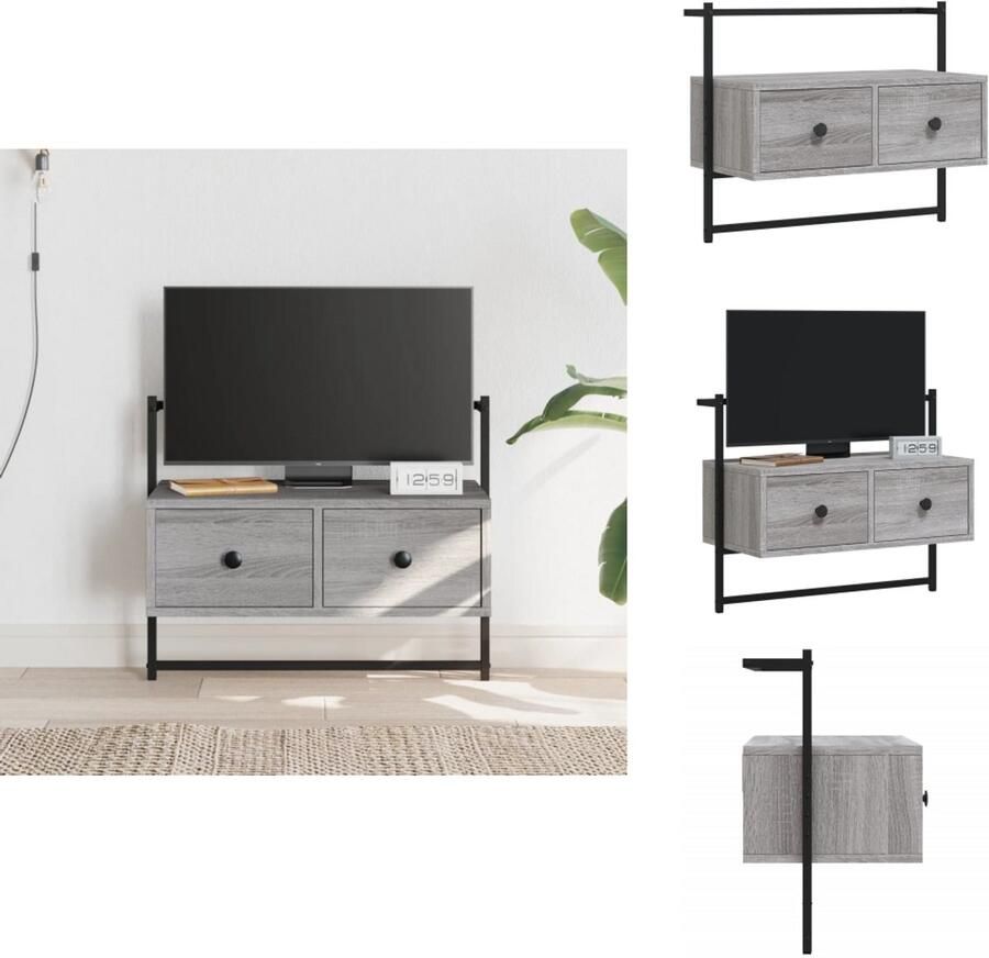 VidaXL Tv-meubel Tv-meubelen Tv Kast Opbergkast Tv-meubel wandgemonteerd 60 5x30x51 cm hout grijs sonoma eiken