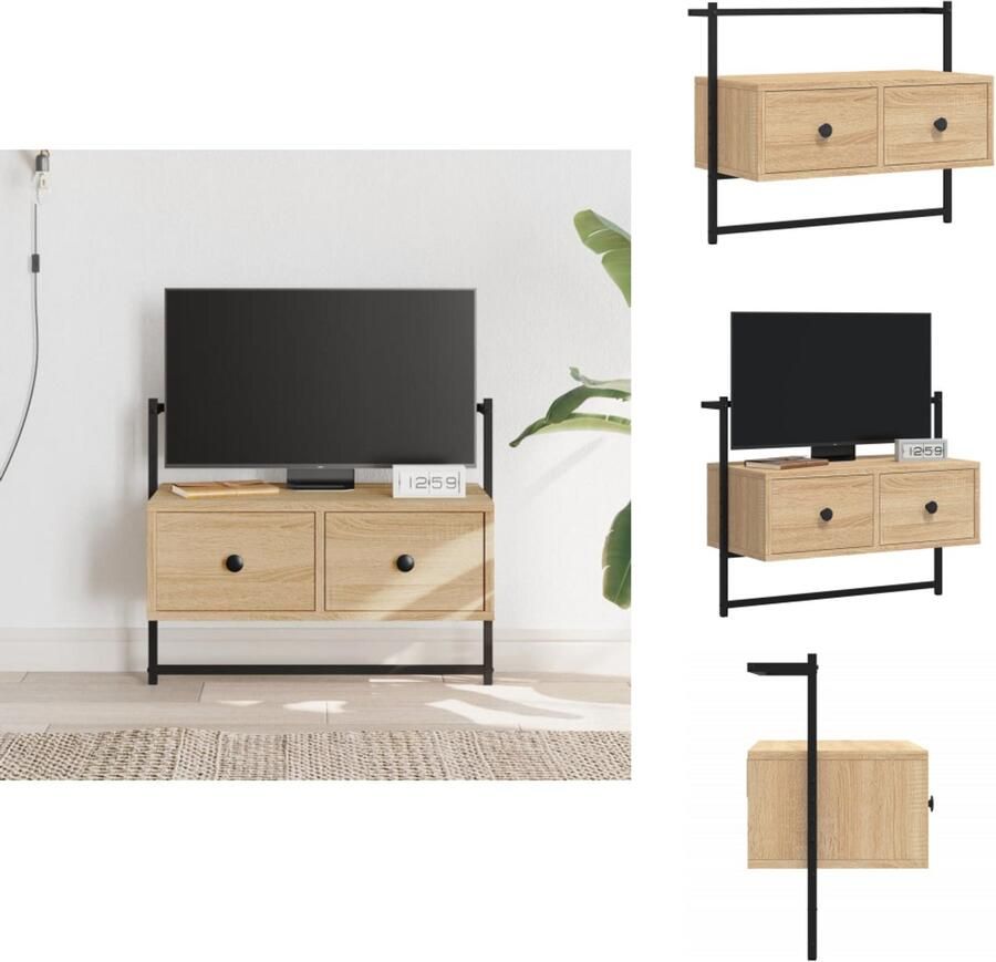 VidaXL Tv-meubel Tv-meubelen Tv Kast Opbergkast Tv-meubel wandgemonteerd 60 5x30x51 cm hout sonoma eikenkleurig