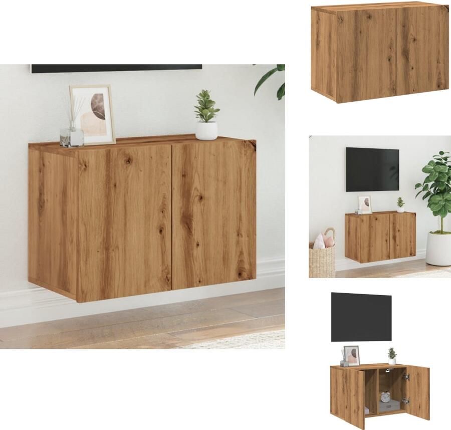 VidaXL Tv-meubel Tv-meubelen Tv Kast Opbergkast Tv-meubel wandgemonteerd 60x30x41 cm artisanaal eikenkleurig