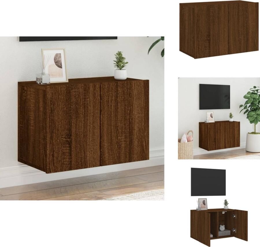 VidaXL Tv-meubel Tv-meubelen Tv Kast Opbergkast Tv-meubel wandgemonteerd 60x30x41 cm bruin eikenkleur