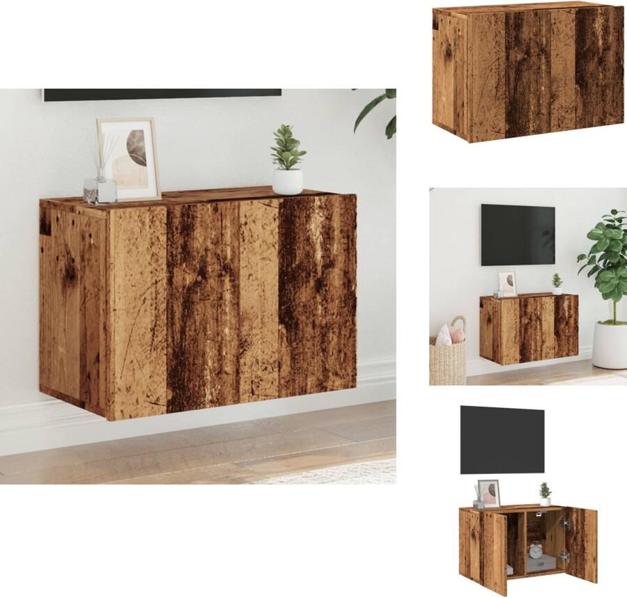 VidaXL Tv-meubel Tv-meubelen Tv Kast Opbergkast Tv-meubel wandgemonteerd 60x30x41 cm oud houtkleurig