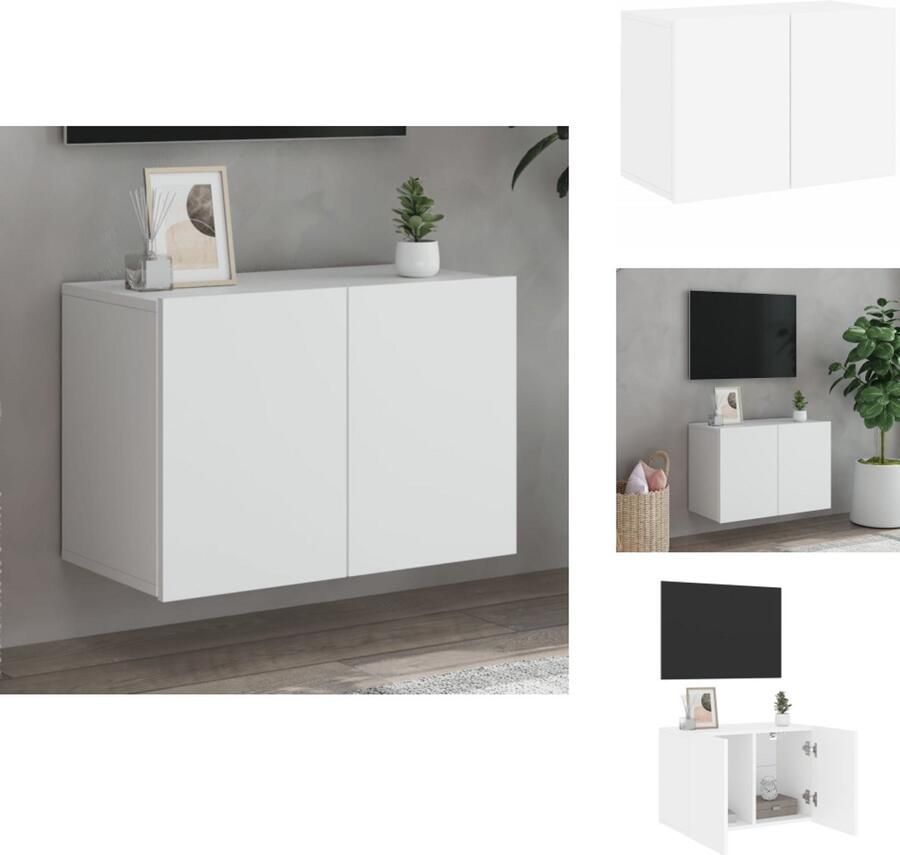 VidaXL Tv-meubel Tv-meubelen Tv Kast Opbergkast Tv-meubel wandgemonteerd 60x30x41 cm wit