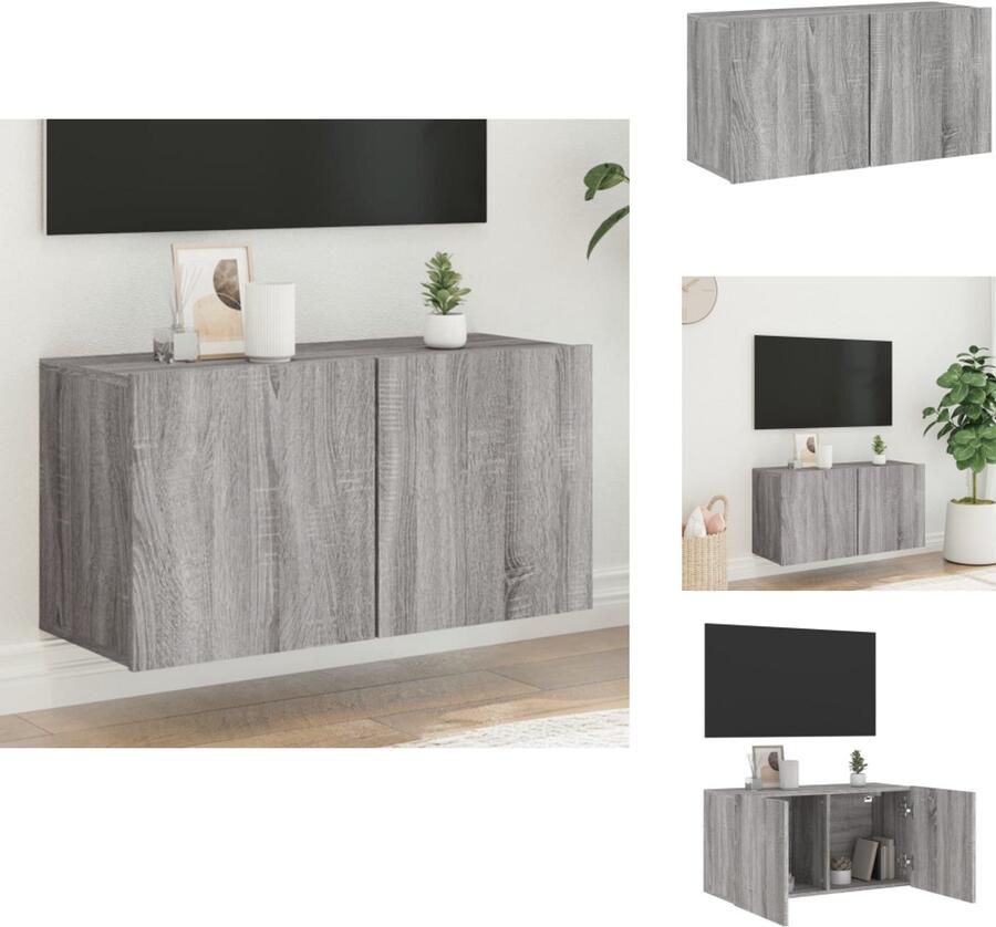 VidaXL Tv-meubel Tv-meubelen Tv Kast Opbergkast Tv-meubel wandgemonteerd 80x30x41 cm grijs sonoma eikenkleurig