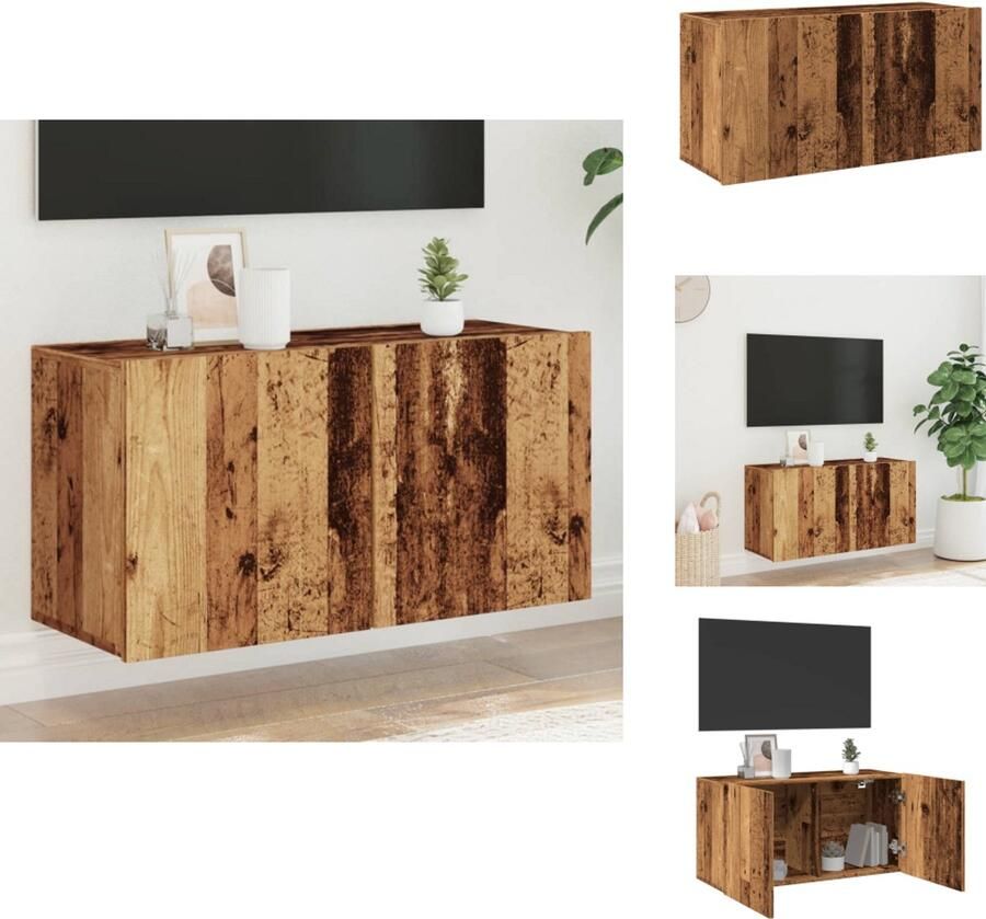 VidaXL Tv-meubel Tv-meubelen Tv Kast Opbergkast Tv-meubel wandgemonteerd 80x30x41 cm oud houtkleurig