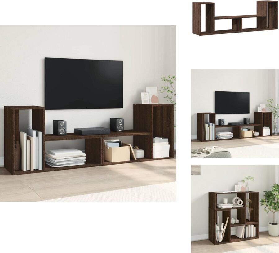 VidaXL Tv-meubel Tv-meubelen Tv Kast Opbergkast Tv-meubelen 2 st 75x30x50 cm bewerkt hout bruin eikenkleurig