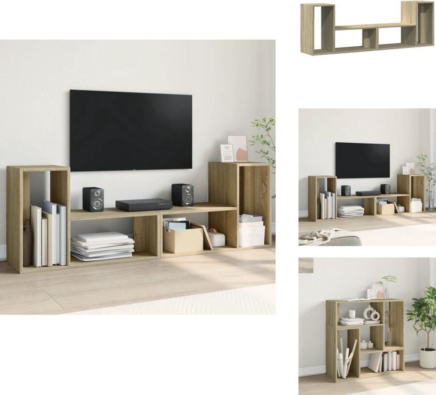 VidaXL Tv-meubel Tv-meubelen Tv Kast Opbergkast Tv-meubelen 2 st 75x30x50 cm bewerkt hout sonoma eikenkleurig