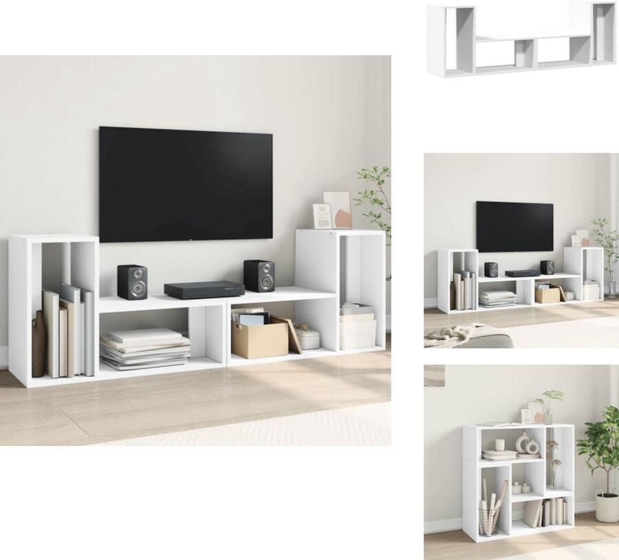 VidaXL Tv-meubel Tv-meubelen Tv Kast Opbergkast Tv-meubelen 2 st 75x30x50 cm bewerkt hout wit