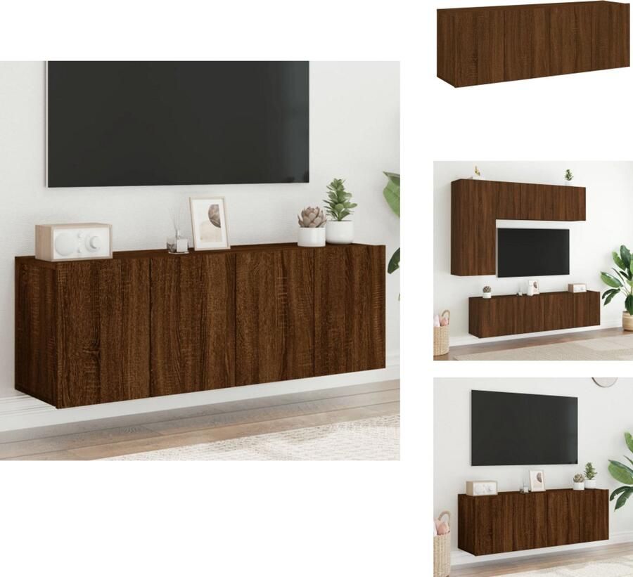 VidaXL Tv-meubel Tv-meubelen Tv Kast Opbergkast Tv-meubels 2 st wandgemonteerd 60x30x41 cm bruin eikenkleur