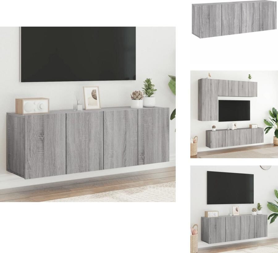 VidaXL Tv-meubel Tv-meubelen Tv Kast Opbergkast Tv-meubels 2 st wandgemonteerd 60x30x41 cm grijs sonoma eiken
