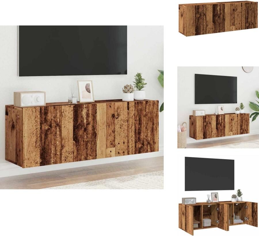 VidaXL Tv-meubel Tv-meubelen Tv Kast Opbergkast Tv-meubels 2 st wandgemonteerd 60x30x41 cm oud houtkleurig