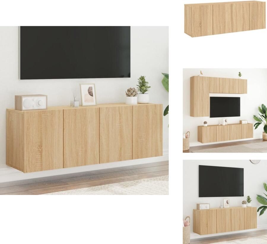 VidaXL Tv-meubel Tv-meubelen Tv Kast Opbergkast Tv-meubels 2 st wandgemonteerd 60x30x41 cm sonoma eikenkleurig
