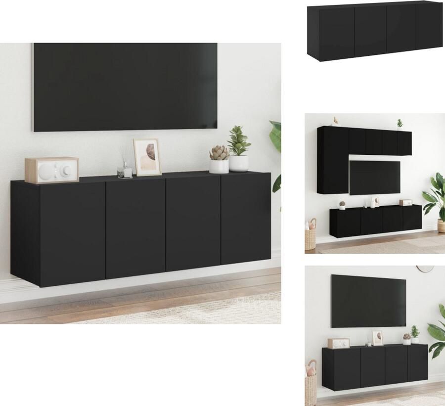 VidaXL Tv-meubel Tv-meubelen Tv Kast Opbergkast Tv-meubels 2 st wandgemonteerd 60x30x41 cm zwart