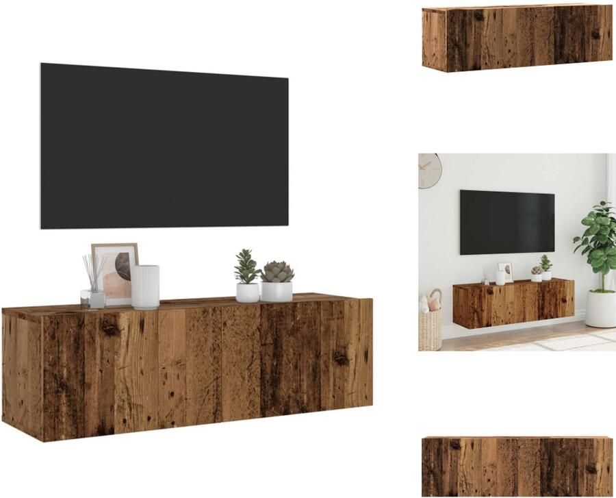 VidaXL Tv-meubel Tv-meubelen Tv Kast Opbergkast Tv-wandmeubel 100x30x30 cm bewerkt hout oud houtkleurig
